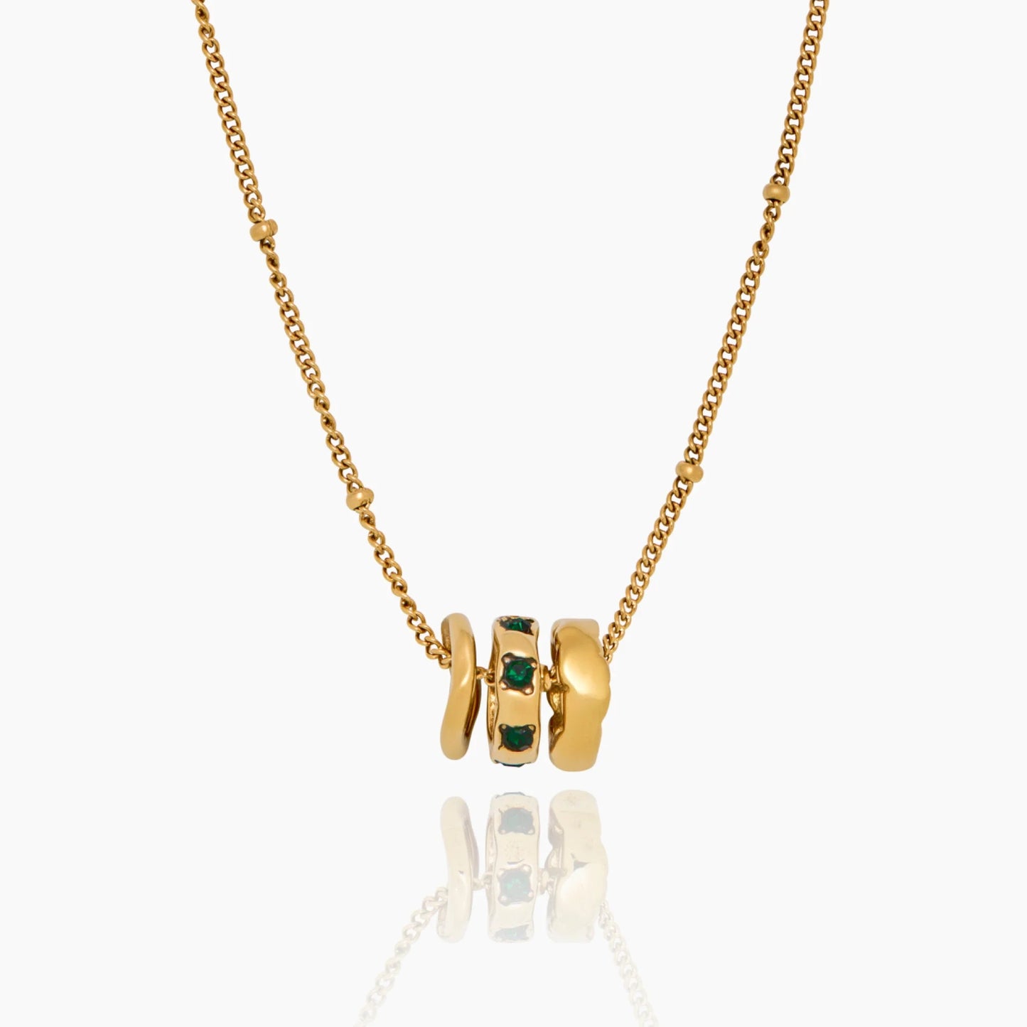 Amara Trio Pendant Necklace | Gold-Plated | Triple Ring Pendant