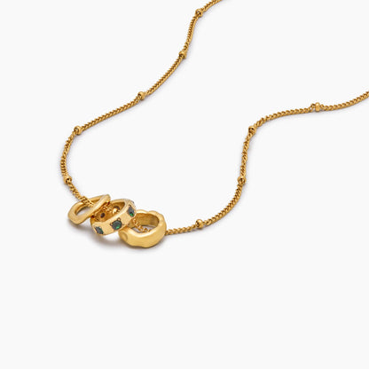 Amara Trio Pendant Necklace | Gold-Plated | Triple Ring Pendant