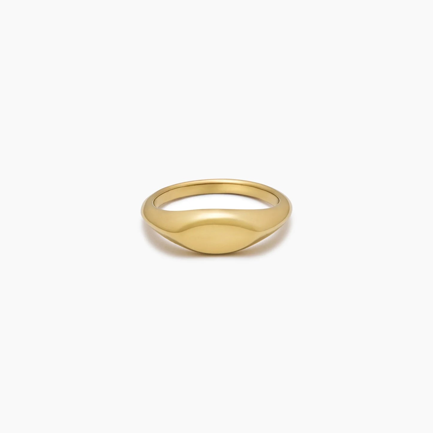 Essential Signet Ring | Gold-Plated | Smooth Flat-Top Signet