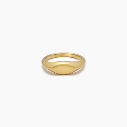 Essential Signet Ring | Gold-Plated | Smooth Flat-Top Signet