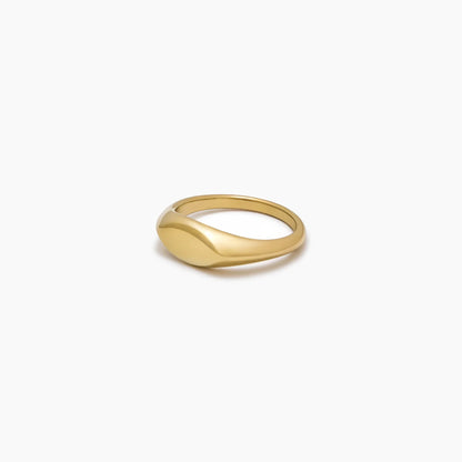 Essential Signet Ring | Gold-Plated | Smooth Flat-Top Signet
