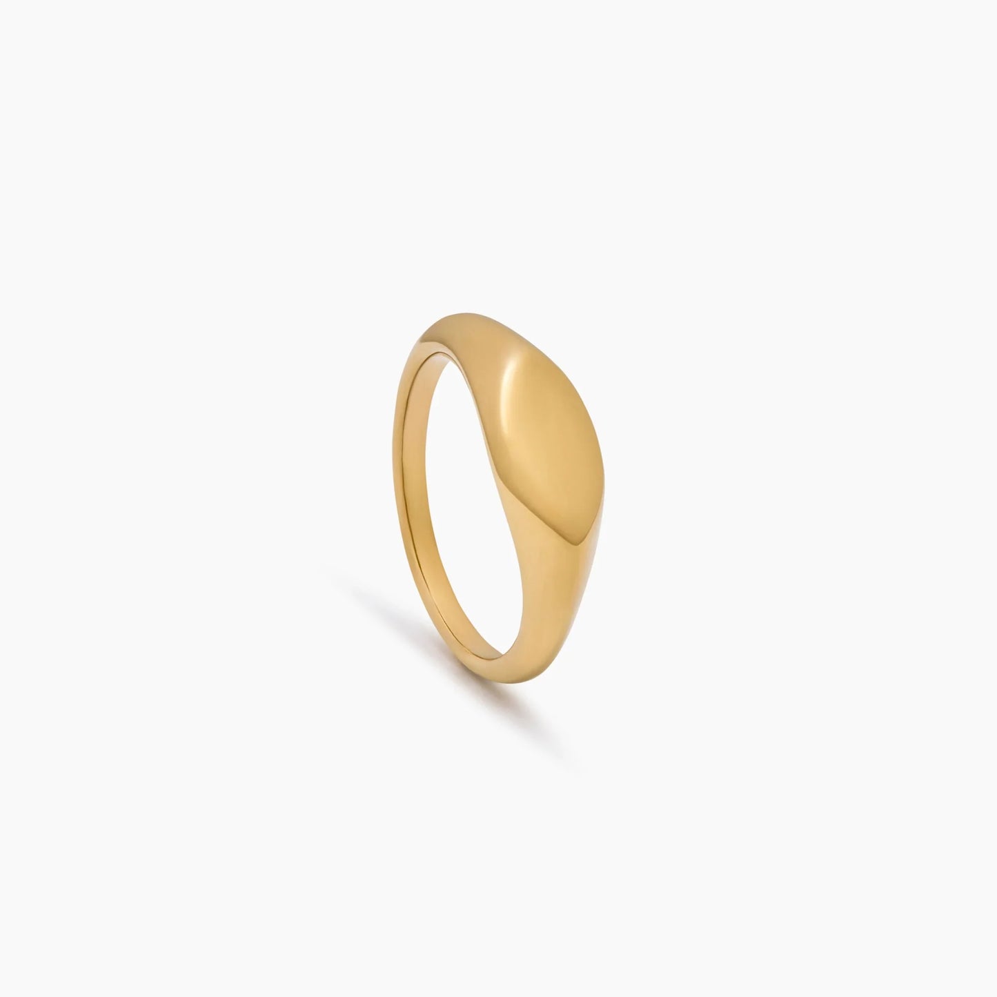 Essential Signet Ring | Gold-Plated | Smooth Flat-Top Signet