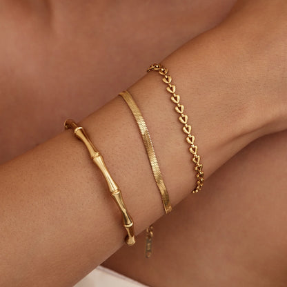 Snake Chain Bracelet | Gold-Plated | 3mm Flat Snake Chain