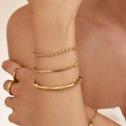 Snake Chain Bracelet | Gold-Plated | 3mm Flat Snake Chain