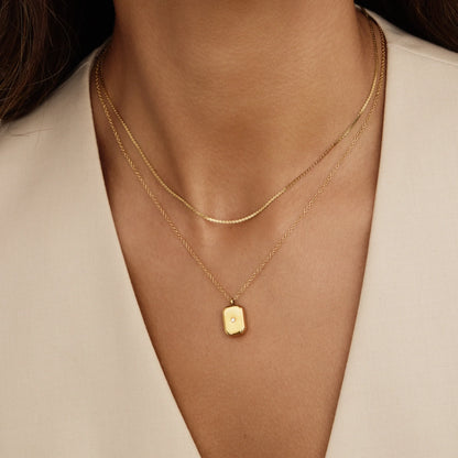 Stella Pendant Necklace | Gold-Plated | Polished Pendant & Crystal Stone