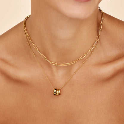 Amara Trio Pendant Necklace | Gold-Plated | Triple Ring Pendant