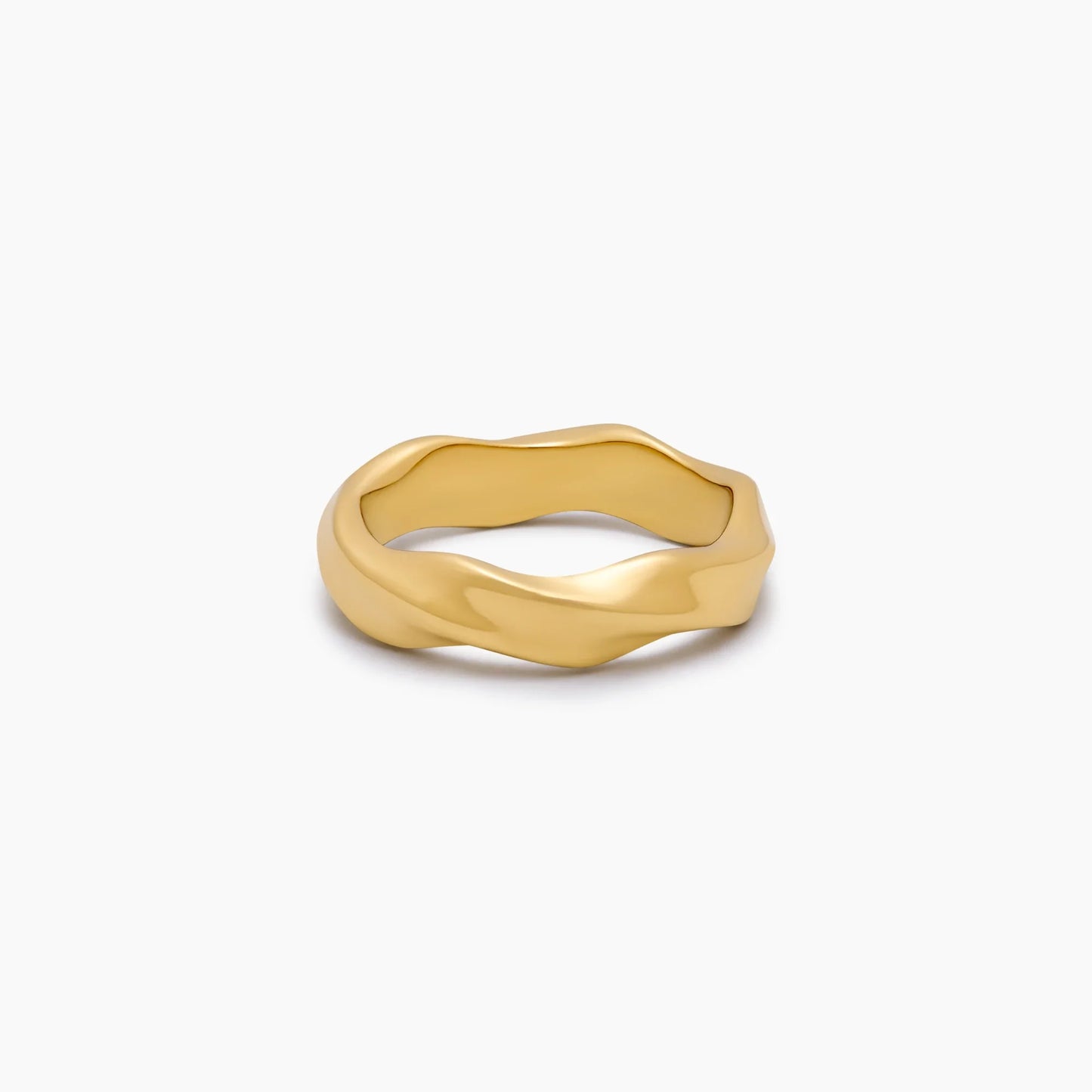 Wave Twist Ring | Gold-Plated | Sculptural Wave Band
