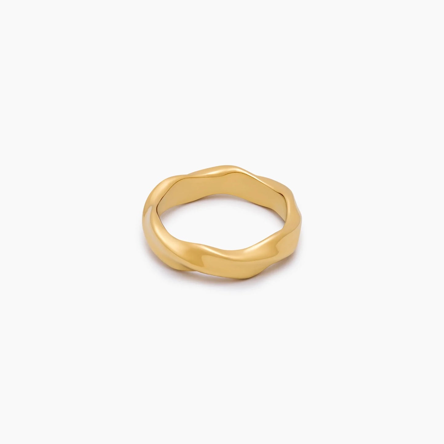 Wave Twist Ring | Gold-Plated | Sculptural Wave Band