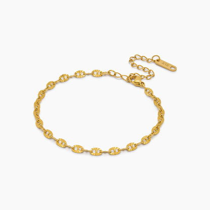 Bold Sequin Chain Bracelet | 18K Gold-Plated Stainless Steel | Flat Sequin Links