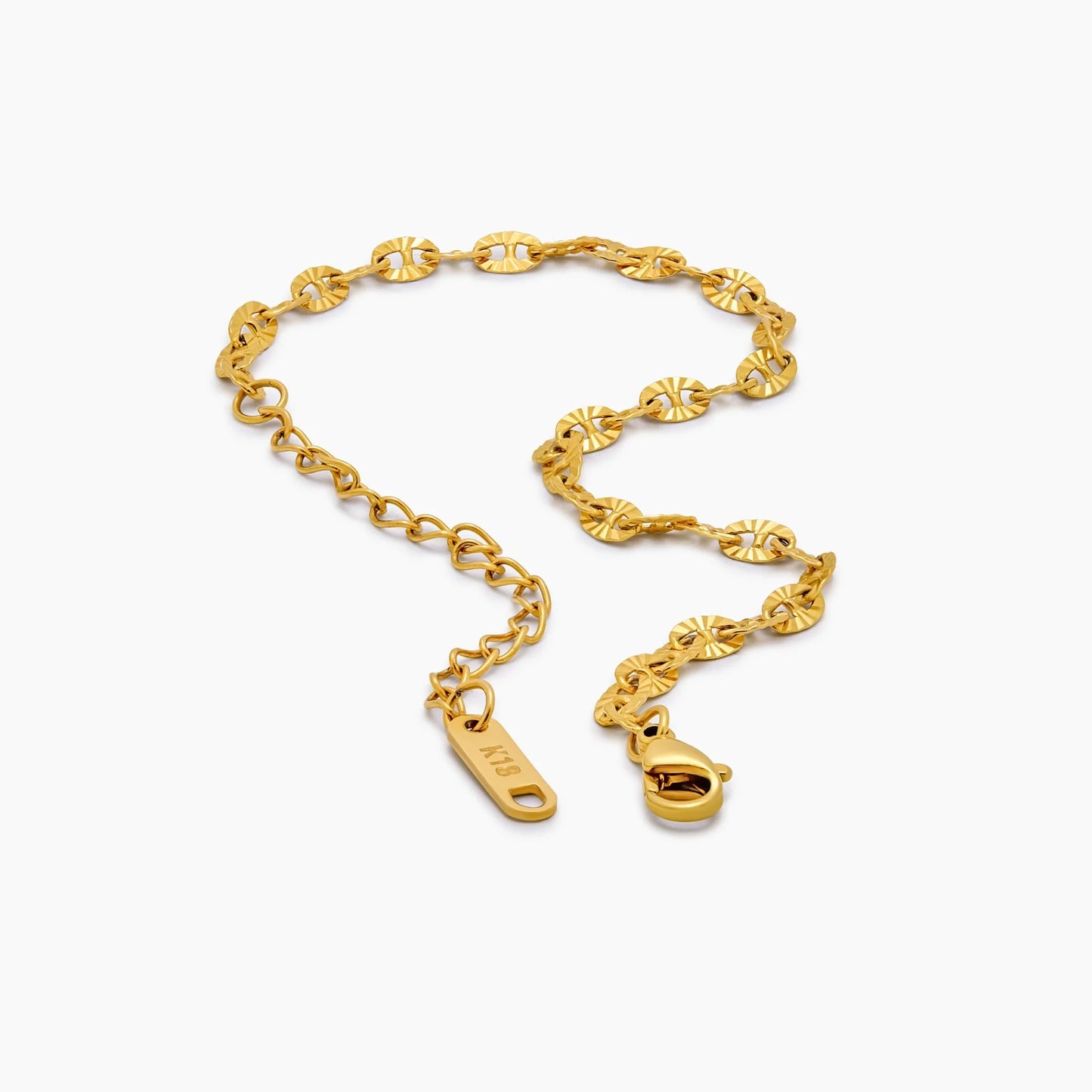 Bold Sequin Chain Bracelet | 18K Gold-Plated Stainless Steel | Flat Sequin Links
