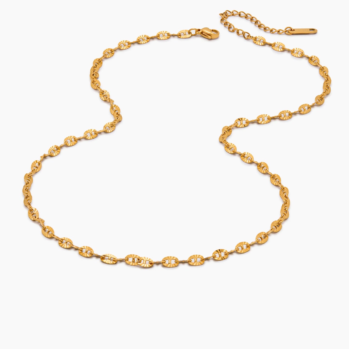 Bold Sequin Chain Necklace | Gold-Plated | Sequin Disc Links