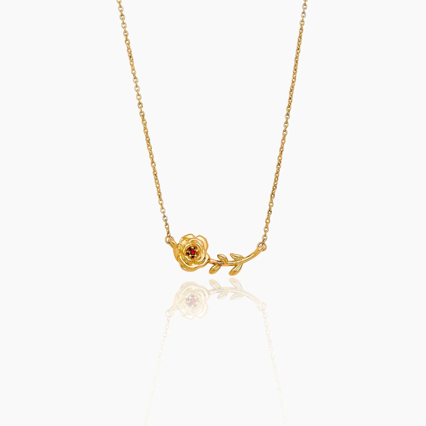 Dainty Birthflower Necklace | Gold-Plated | Birth Month Flower Pendant