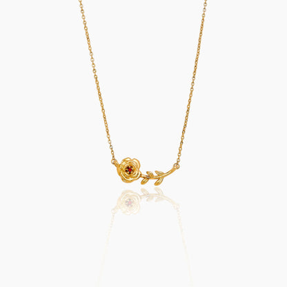 Dainty Birthflower Necklace | Gold-Plated | Birth Month Flower Pendant