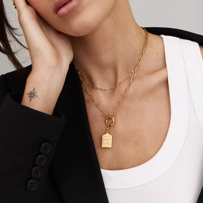 Pavè Initial Pendant Necklace | 18K Gold-Plated | Pavé Stone Initial