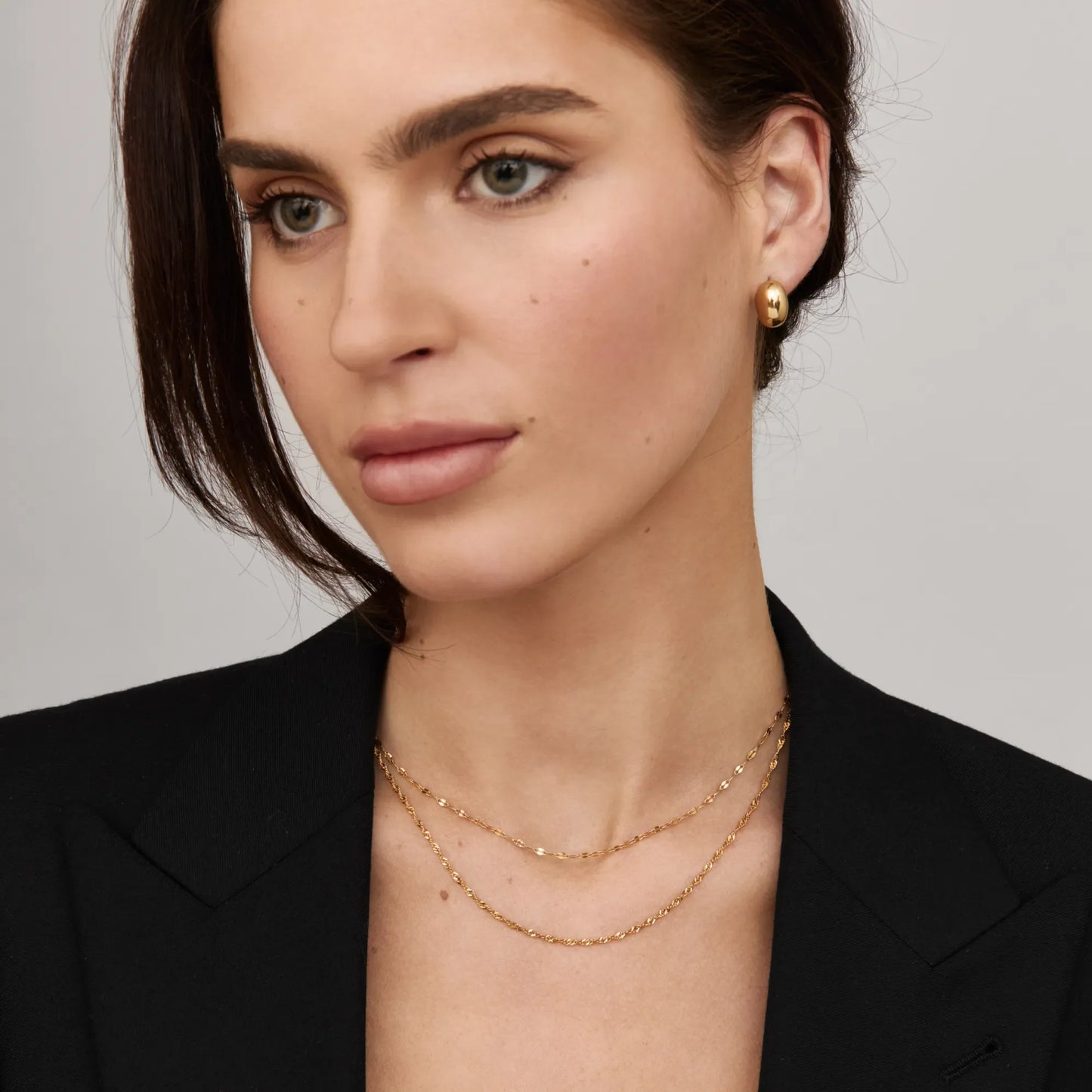 Singapore Chain Necklace | Gold-Plated | Twisted Singapore Link
