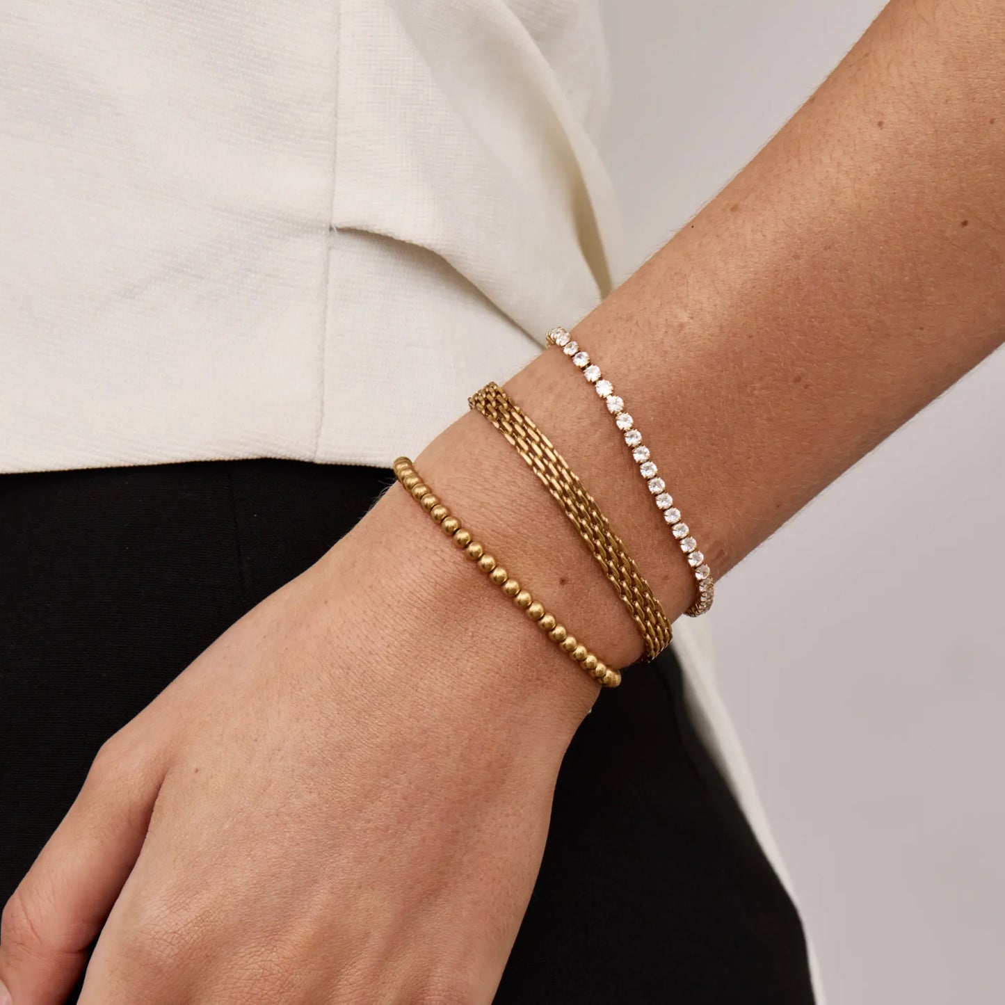 Panthera Link Bracelet | 18K Gold-Plated Stainless Steel | Woven Link Design