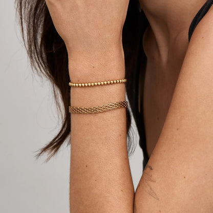 Panthera Link Bracelet | 18K Gold-Plated Stainless Steel | Woven Link Design