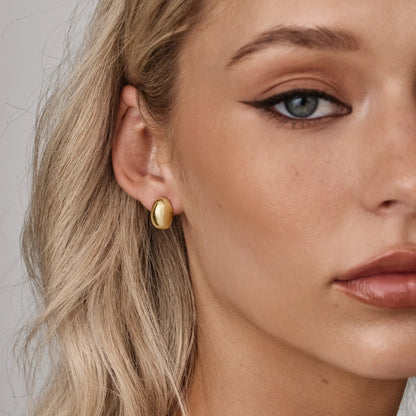 Ella Dome Studs | Gold-Plated | 13mm x 9mm Dome Stud