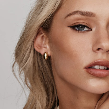 Ella Dome Studs | Gold-Plated | 13mm x 9mm Dome Stud