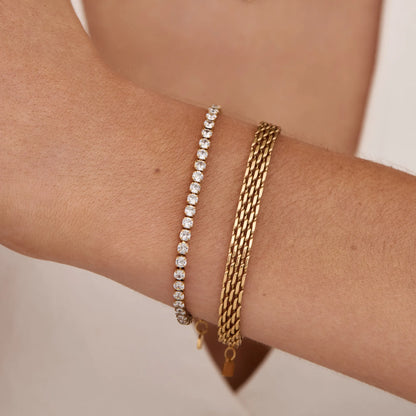 Panthera Link Bracelet | 18K Gold-Plated Stainless Steel | Woven Link Design