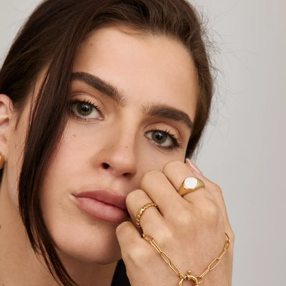 Mother of Pearl Ring | Gold-Plated | Iridescent MOP Face