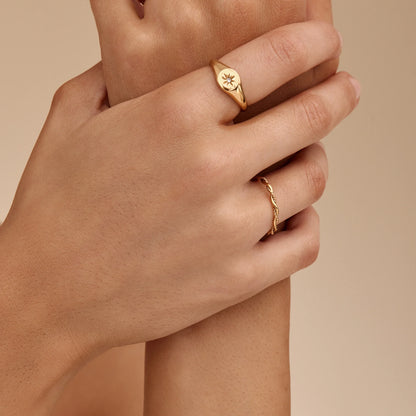 Dainty Double Twist Ring | Gold-Plated | Two Entwined Bands
