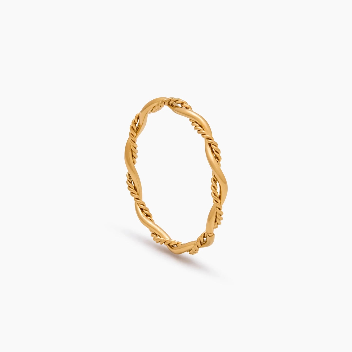 Dainty Double Twist Ring | Gold-Plated | Two Entwined Bands