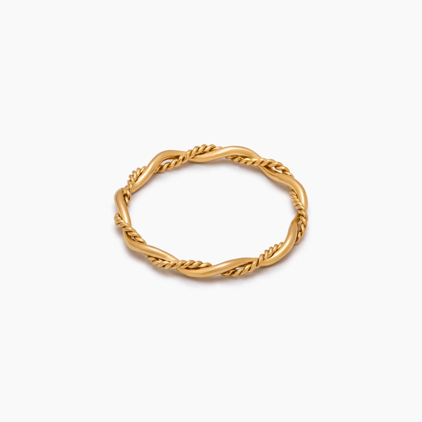 Dainty Double Twist Ring | Gold-Plated | Two Entwined Bands