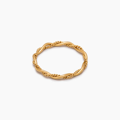 Dainty Double Twist Ring | Gold-Plated | Two Entwined Bands