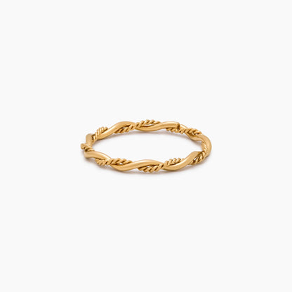 Dainty Double Twist Ring | Gold-Plated | Two Entwined Bands