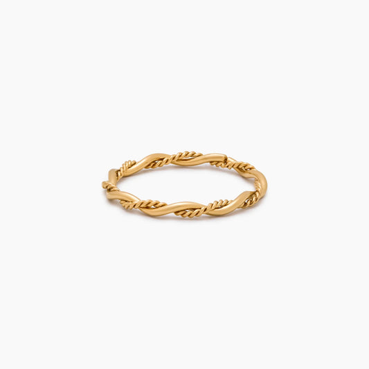 Dainty Double Twist Ring | Gold-Plated | Two Entwined Bands
