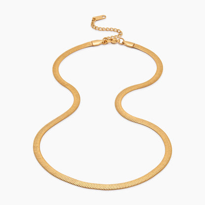 Snake Chain Necklace | 18K Gold-Plated | 4mm Flat Snake Chain