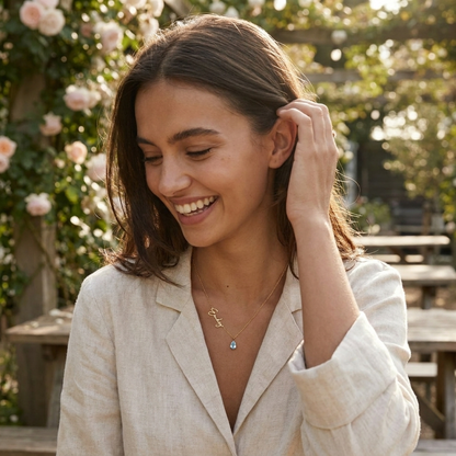 Signature Name and Birthstone Necklace lifestyle