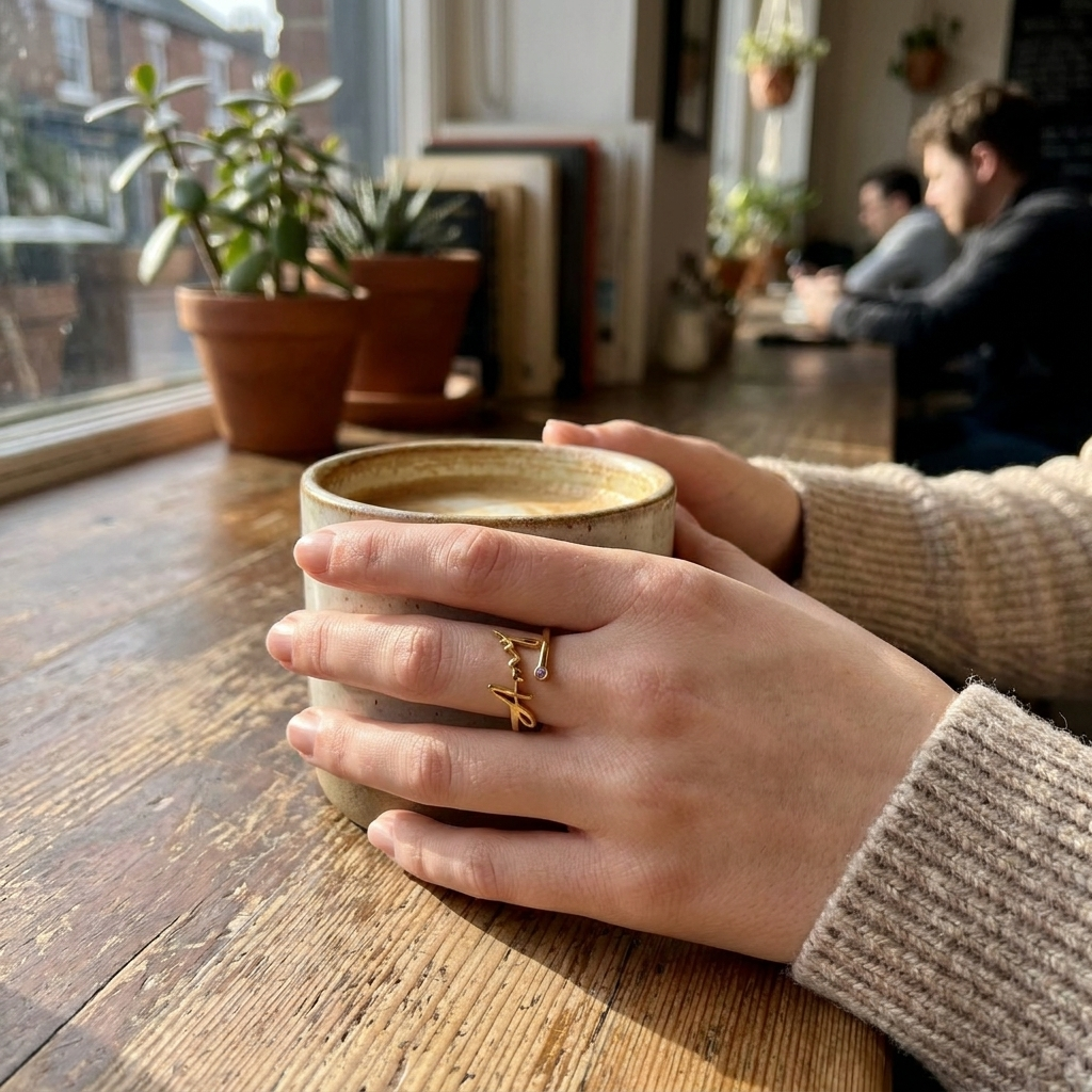 Signature Name and Birthstone Ring lifestyle