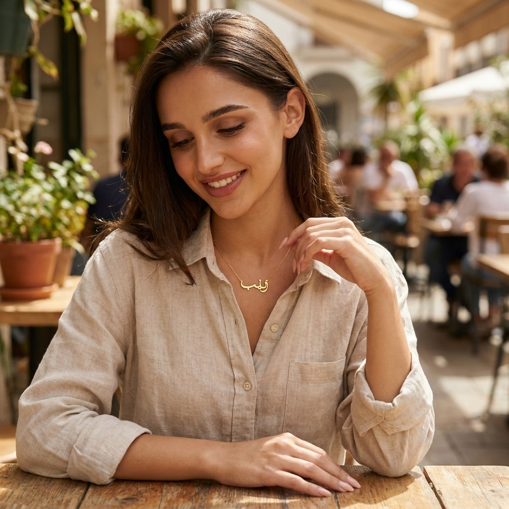 Arabic Name Necklace lifestyle