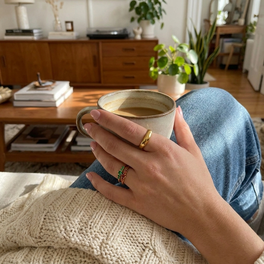 Belle Stacking Birthstone Ring lifestyle