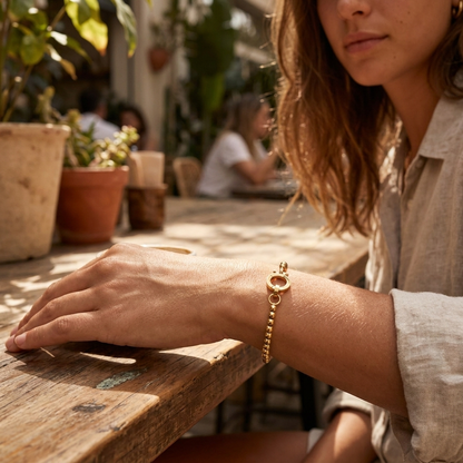 Essential Gold Beaded Bracelet lifestyle