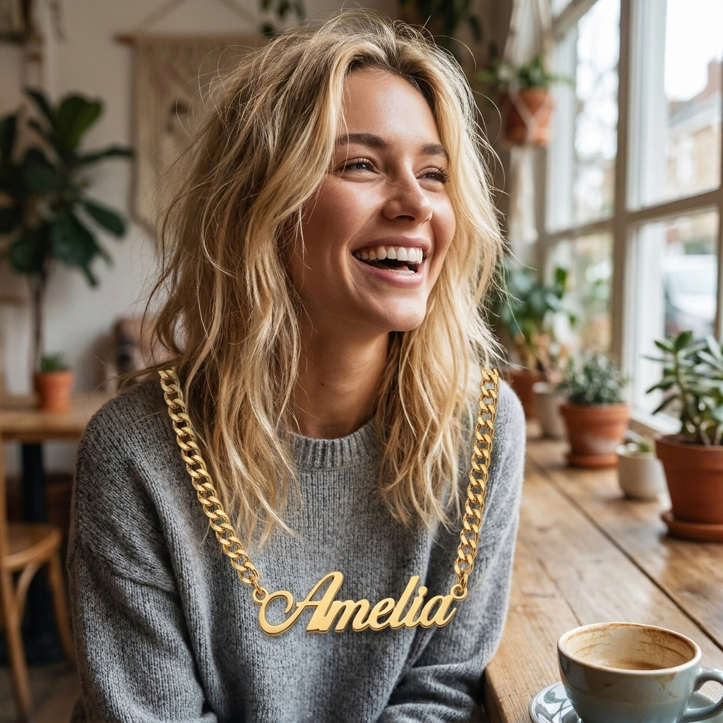 Bold Curb Name Necklace lifestyle