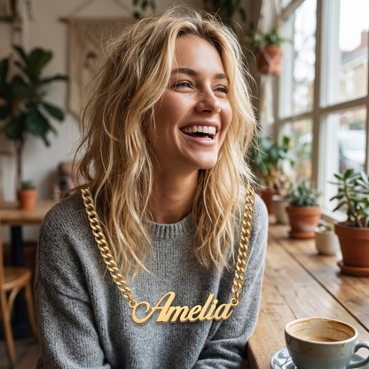 Bold Curb Name Necklace lifestyle