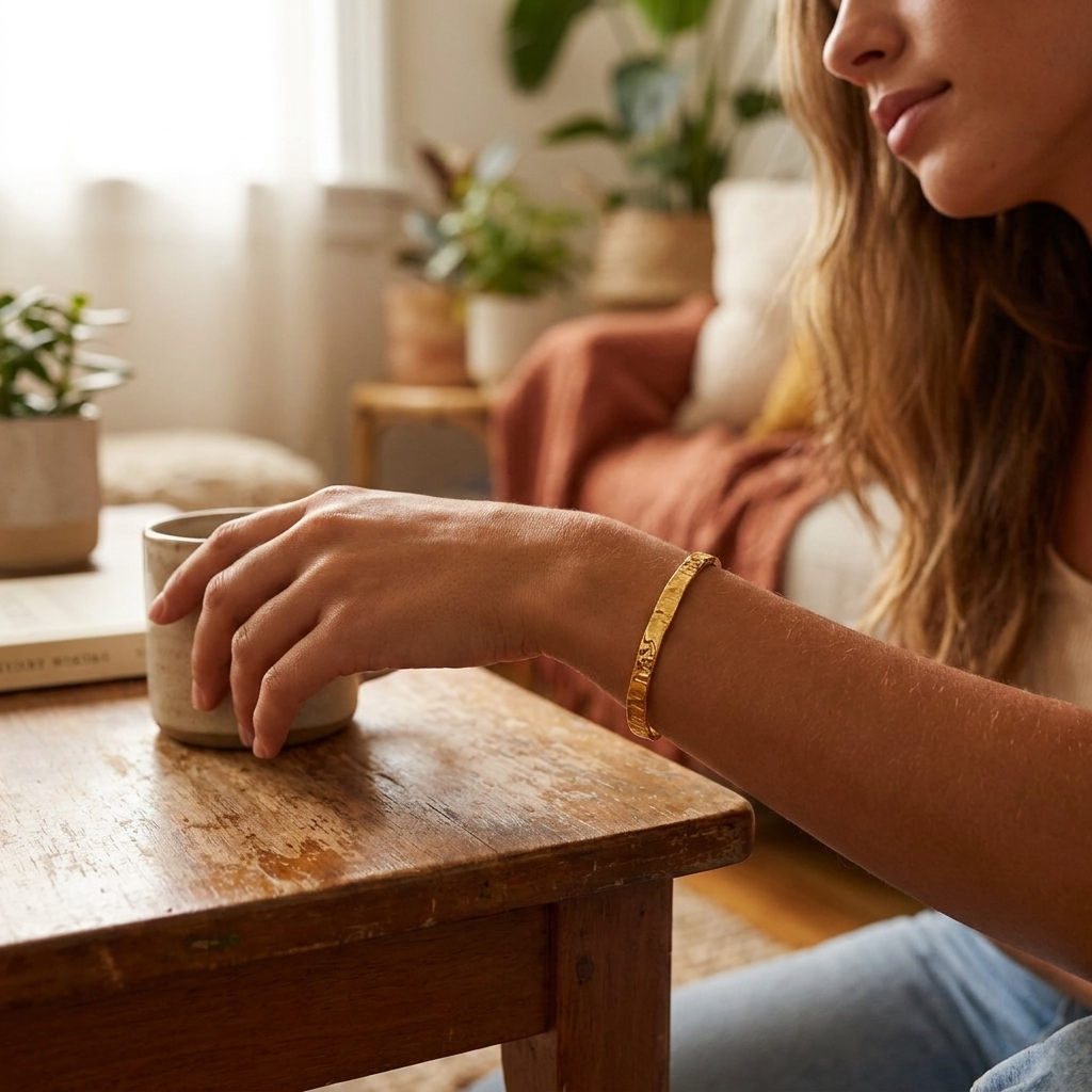 Essential Textured Cuff Bracelet lifestyle
