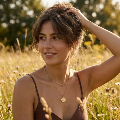 Golden Compass Necklace lifestyle