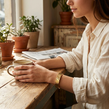 Chunky Textured Cuff Bracelet lifestyle