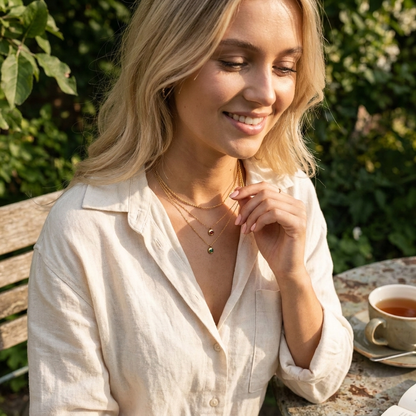 Mini Birthstone Pendant Necklace lifestyle