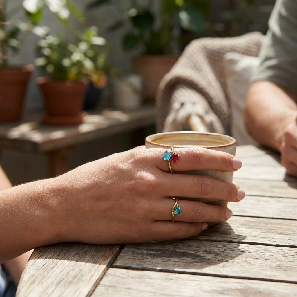 Toi et Moi Birthstone Ring lifestyle