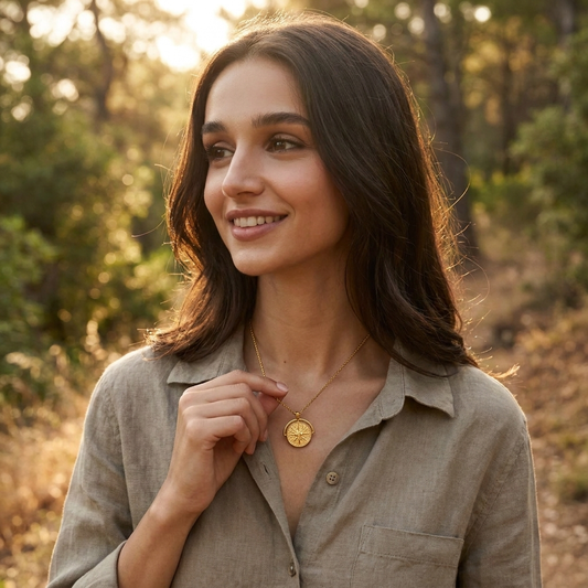 Compass Medallion Necklace lifestyle