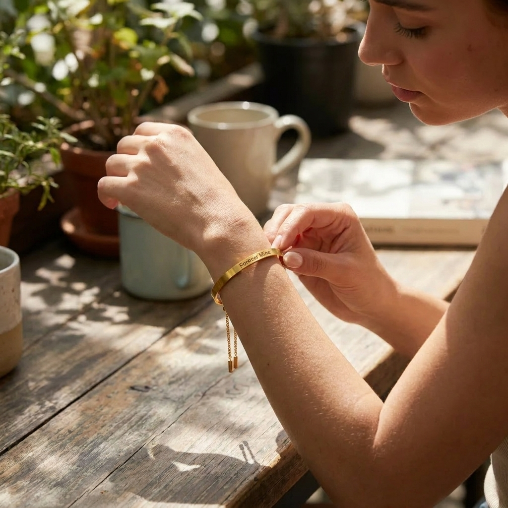 Signature Bar Slider Bracelet lifestyle