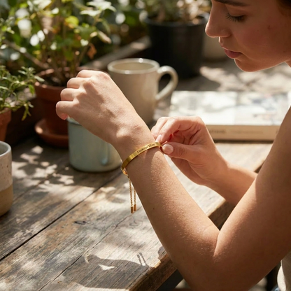 Signature Bar Slider Bracelet lifestyle