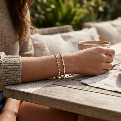 Signature Name Tennis Bracelet lifestyle