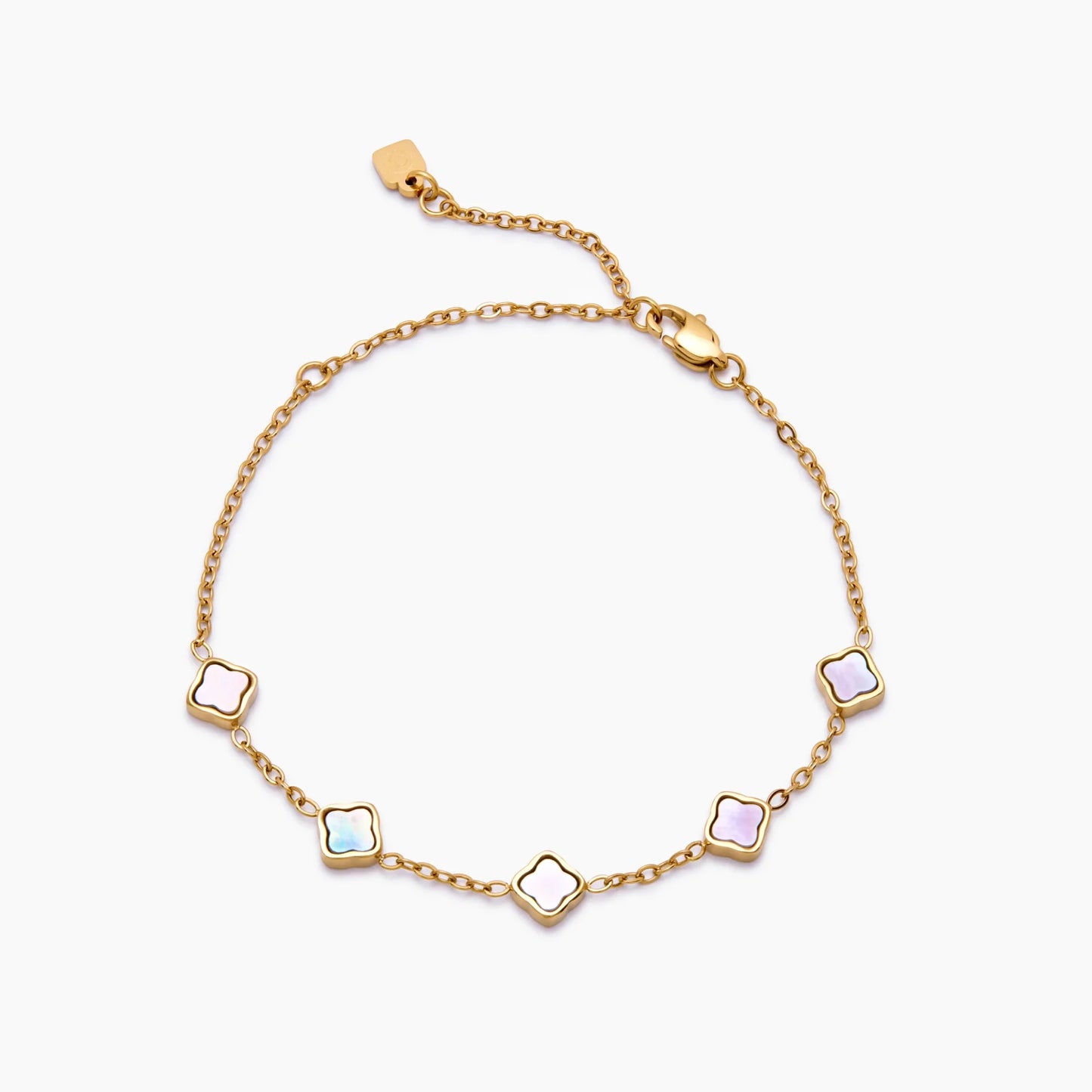 Mini Pearl Clover Bracelet | Gold-Plated | Clover Charms & Pearl Accents