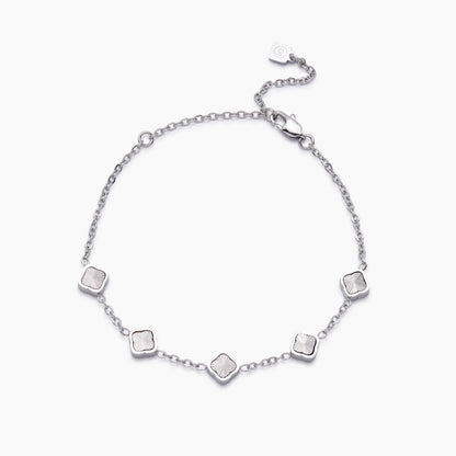 Mini Sunburst Clover Bracelet | Gold-Plated | Mini Clover Charms Chain